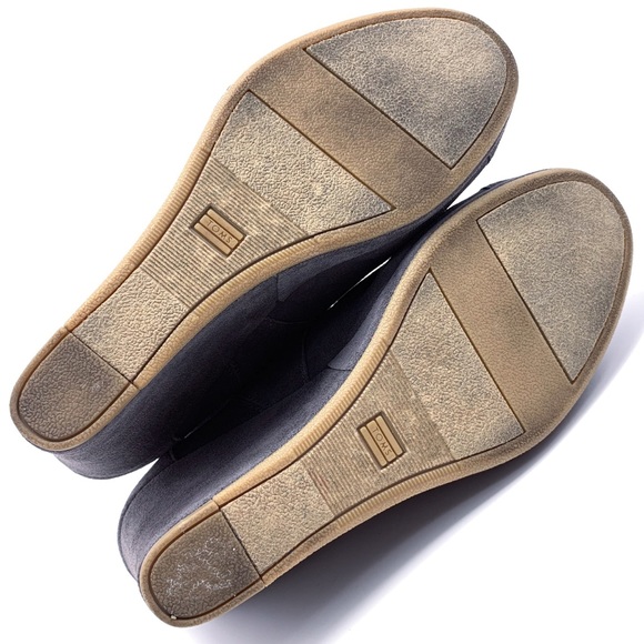 Toms Desert Gray Suede Wedge Booties 10 - Picture 7 of 8